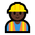 👷🏿‍♂️ man construction worker: dark skin tone display on Windows